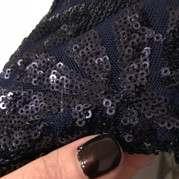 Stunning Navy Sequined Dress The Population Dress - Picture 8 of 8